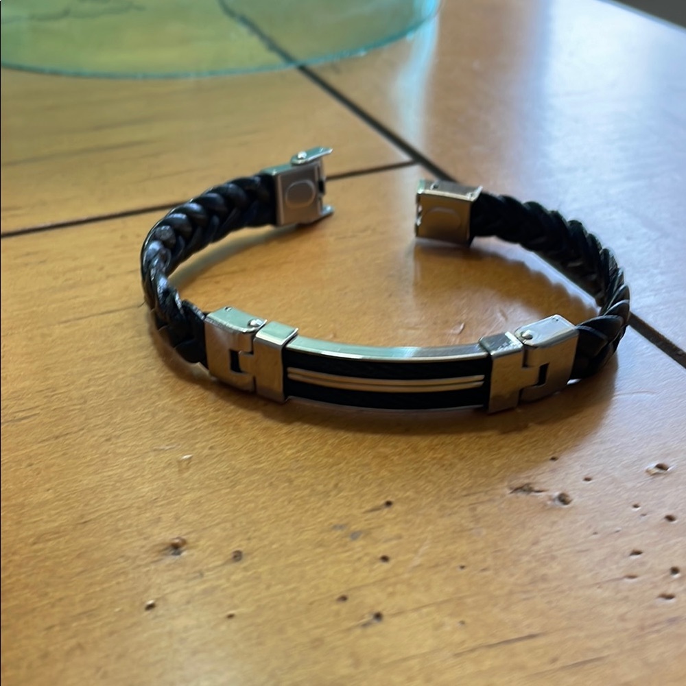 Men's Black Braided Bracelet